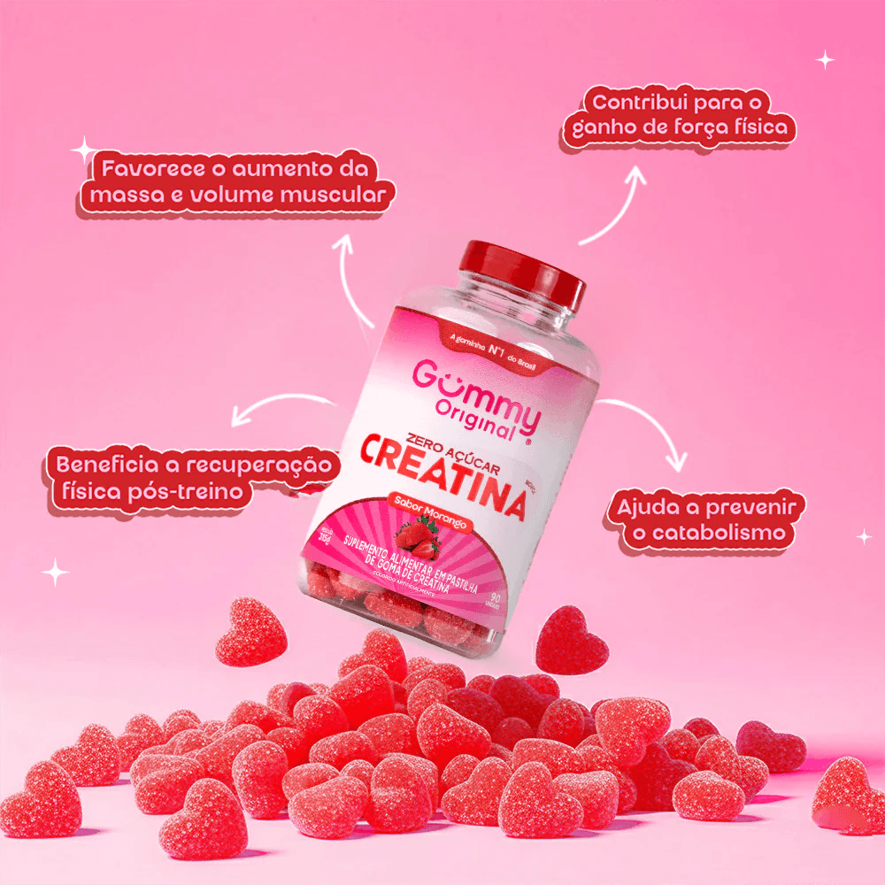 Gummy Creatina Sabor Morango com 90 Unidades